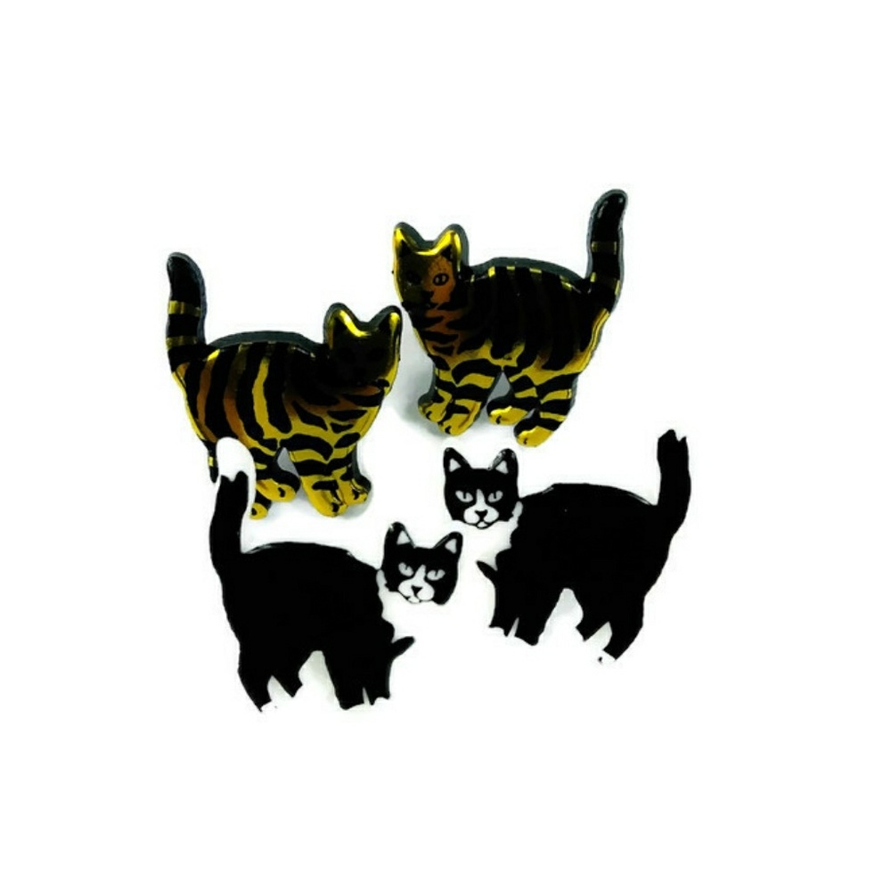 Cat Earrings Two Pair So Cute!